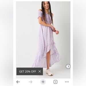 COPY - Perdita Off Shoulder Ditsy Floral Maxi Dress Rose colored Dress XLarge